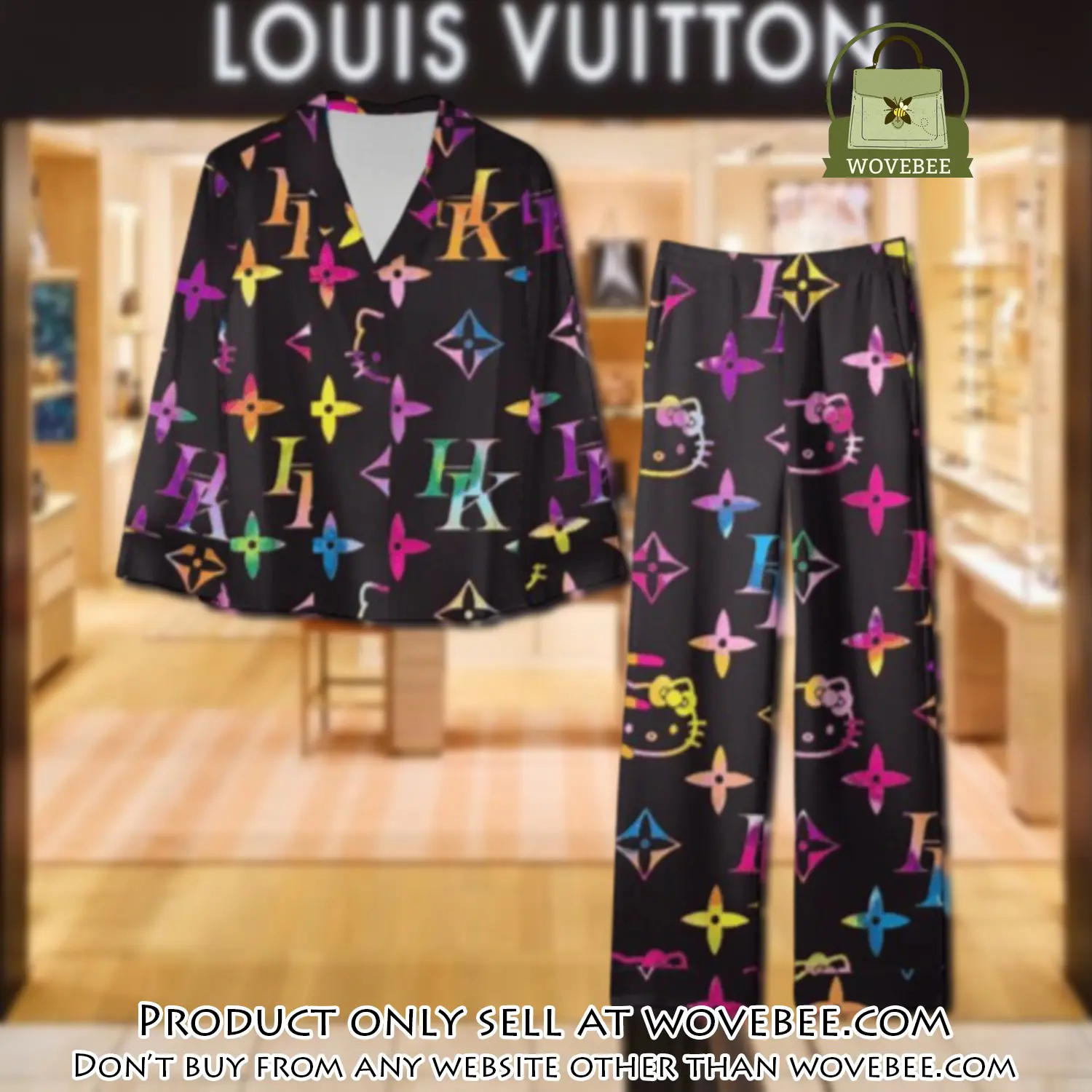 Trending luxury lv satin pajama set pjs1098 wvb1348401